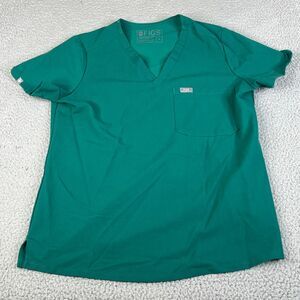 Figs Catarina Scrub Top Women S Green One Pocket  V-Neck FW1000 Message Hospital